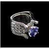 Image 1 : 2.75ct Tanzanite and Diamond Ring - 14KT White Gold