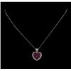 Image 2 : 1.42ctw Ruby and Diamond Pendant With Chain - 14KT White Gold