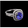 Image 1 : 2.05ct Tanzanite and Diamond Ring - 14KT White Gold