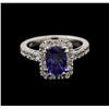 Image 2 : 1.58ct Tanzanite and Diamond Ring - 14KT White Gold