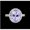 Image 2 : 3.52ct Tanzanite and Diamond Ring - 14KT White Gold