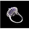 Image 3 : 9.62ct Tanzanite and Diamond Ring - 14KT White Gold