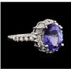 Image 1 : 14KT White Gold 3.10ct Tanzanite and Diamond Ring