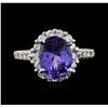 Image 2 : 14KT White Gold 3.10ct Tanzanite and Diamond Ring