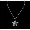 Image 2 : 14KT White Gold 0.94ctw Diamond Pendant With Chain