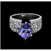 Image 2 : 2.99ct Tanzanite and Diamond Ring - 14KT White Gold