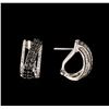 Image 2 : 3.25ctw Black Diamond Earrings - 14KT White Gold