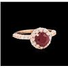 Image 1 : 2.02ct Ruby and Diamond Ring - 14KT Rose Gold