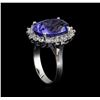 Image 4 : 7.99ct Tanzanite and Diamond Ring - 14KT White Gold
