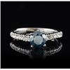 Image 1 : 14KT White Gold 0.92ct Blue and White Diamond Ring