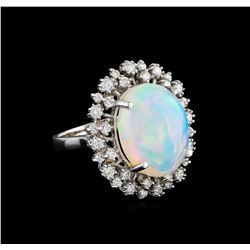 11.69ct Opal and Diamond Ring - 14KT White Gold