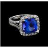 Image 1 : 5.64ct Tanzanite and Diamond Ring - 14KT White Gold