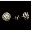 Image 2 : 1.90ctw Fancy Light Yellow Diamond Earrings - 18KT White Gold