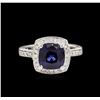 Image 2 : 14KT White Gold 3.13ct Sapphire and Diamond Ring