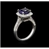Image 3 : 14KT White Gold 3.13ct Sapphire and Diamond Ring