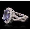 Image 1 : 14KT White Gold 2.81ct Tanzanite and Diamond Ring