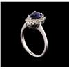 Image 4 : 1.25ct Sapphire and Diamond Ring - 18KT White Gold