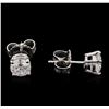Image 2 : 1.08ctw Diamond Solitaire Earrings - 14KT White Gold