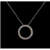 Image 1 : 0.20ctw Diamond Circle Pendant With Chain - 14KT White Gold