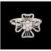 Image 2 : 0.54ctw Diamond Ring - 18KT White Gold
