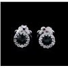 Image 1 : 0.65ctw Blue Sapphire and Diamond Earrings - 14KT White Gold