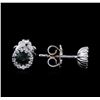 Image 2 : 0.65ctw Blue Sapphire and Diamond Earrings - 14KT White Gold