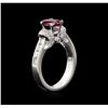 Image 4 : 1.26ct Ruby and Diamond Ring - 18KT White Gold