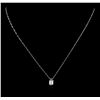 Image 2 : 1.01ct Diamond Solitaire Pendant With Chain - 14KT White Gold