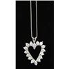 Image 8 : 1.00ctw Diamond Heart Pendant With Chain - 14KT White Gold