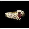 Image 1 : 14KT Yellow Gold 0.75ct Ruby and Diamond Ring