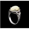 Image 4 : 3.28ct Opal and Diamond Ring - 14KT White Gold