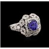 Image 1 : 14KT White Gold 1.37ct Tanzanite and Diamond Ring