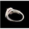 Image 3 : 0.68ct Ruby and Diamond Ring - 14KT White Gold