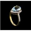 Image 4 : 2.80ct Aquamarine and Diamond Ring - 14KT Yellow Gold