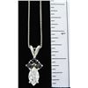 Image 7 : 0.70ct Diamond and Sapphire Pendant With Chain - 14KT White Gold