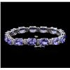 Image 2 : 14KT White Gold 27.90ctw Tanzanite and Diamond Bracelet