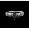 Image 2 : 1.60ctw Black Diamond Ring - Platinum
