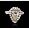Image 2 : 14KT White Gold 3.07ct I-1/L Diamond Ring