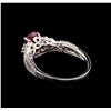 Image 3 : 1.27ct Ruby and Diamond Ring - 18KT White Gold