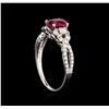 Image 4 : 1.27ct Ruby and Diamond Ring - 18KT White Gold