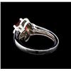 Image 3 : 1.02ct Red Sapphire and Diamond Ring - 14KT White Gold