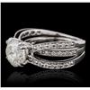 Image 1 : 18KT White Gold 3.66ctw Diamond Ring Wedding Set