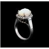 Image 4 : 2.31ct Opal and Diamond Ring - 14KT White Gold