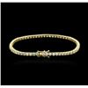 Image 2 : 18KT Yellow Gold 4.98ctw Diamond Tennis Bracelet