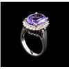 Image 4 : 5.84ct Tanzanite and Diamond Ring - 14KT White Gold