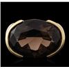 Image 2 : 14KT Yellow Gold 20.17ct Smokey Quartz and Diamond Ring