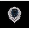 Image 2 : 14KT White Gold 14.73ct Topaz and Diamond Ring