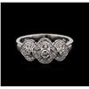 Image 2 : 14KT White Gold 0.40ctw Diamond Ring