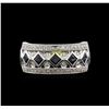 Image 2 : 1.10ctw Blue Sapphire and Diamond Ring - 14KT White Gold