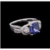 Image 1 : 2.59ct Tanzanite and Diamond Ring - 14KT White Gold